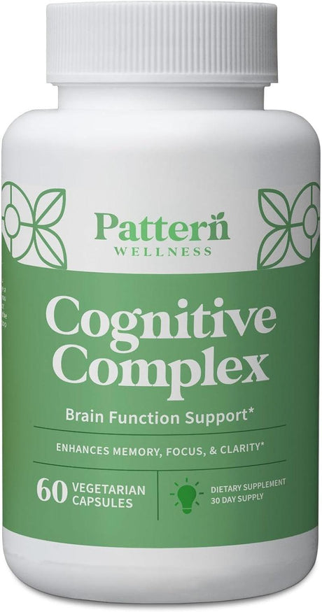 Pattern Wellness Cognitive Complex Supplement - Enhance Memory, Focus, and Clarity - Brain Health Support - 60 Vegetarian Capsules - Supply Center USA