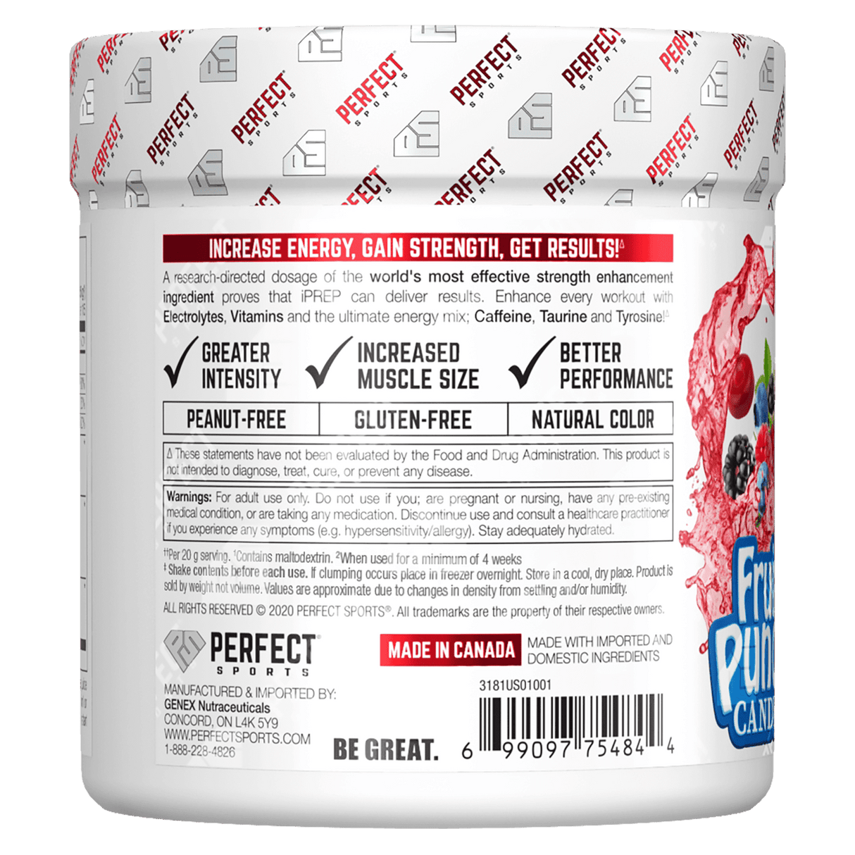 Perfect Sports, iPrep, Advanced Pre-Workout, Fruit Punch Candy, 10.6 oz (300 g) - Supply Center USA