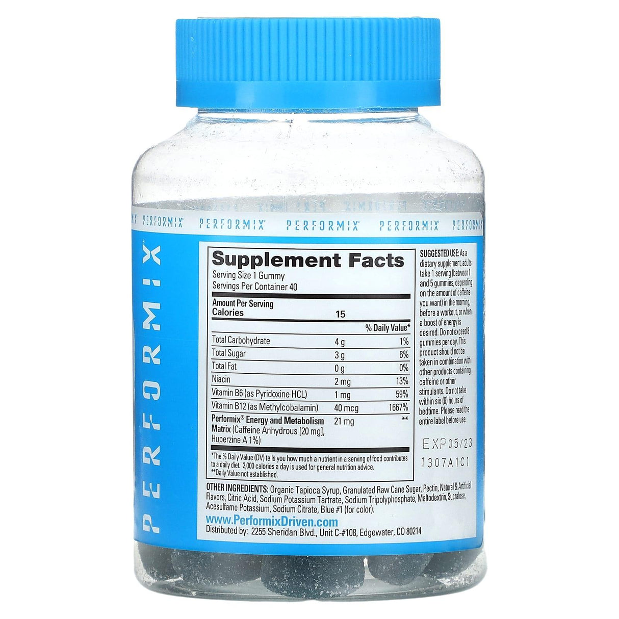 Performix, SST Energy Gummies, Blue Razz, 40 Gummies - Supply Center USA