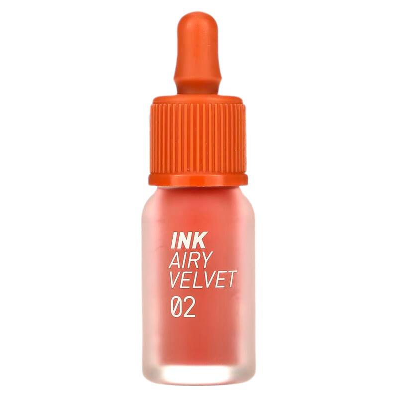 Peripera, Ink Airy Velvet Lip Tint, 03 Cartoon Coral, 0.14 oz (4 g) - Supply Center USA