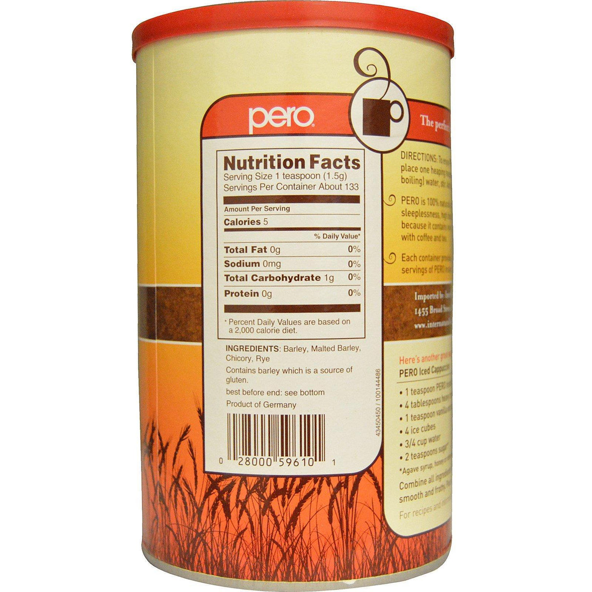 Pero, Instant Natural Beverage, Caffeine Free, Original, 7 oz (200 g) - Supply Center USA