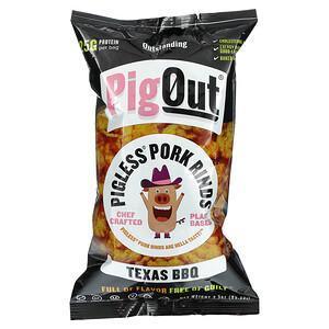 Pigout, Pigless Pork Rinds, Texas BBQ, 3.5 oz (99.22 g) - Supply Center USA