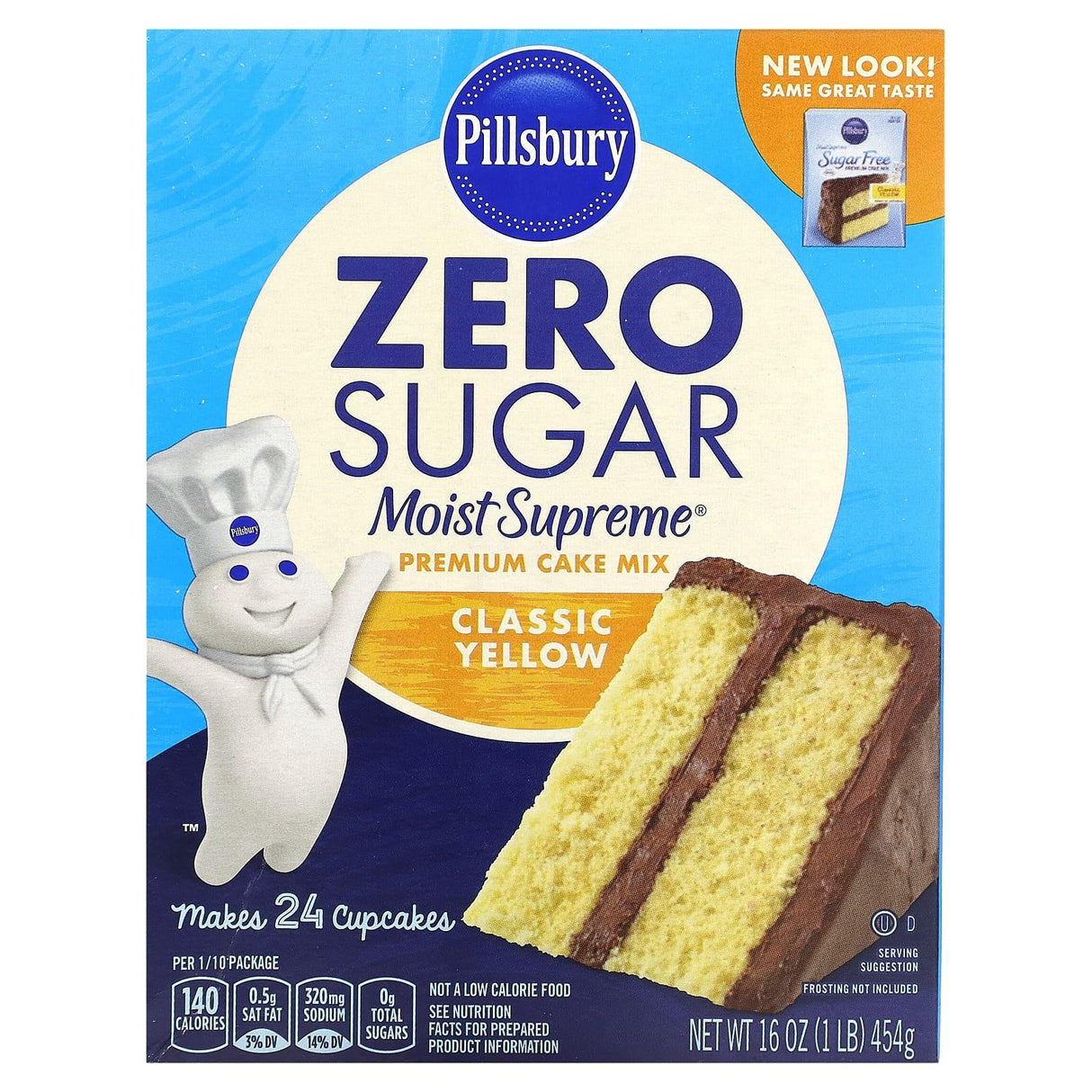 Pillsbury, Zero Sugar, Premium Cake Mix, Classic Yellow, 16 oz (454 g) - Supply Center USA