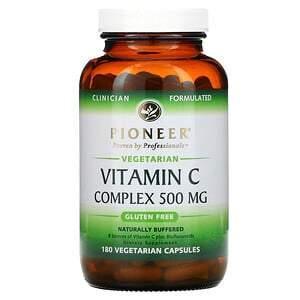 Pioneer Nutritional Formulas, Vitamin C Complex, 500 mg, 180 Vegetarian Capsules - Supply Center USA