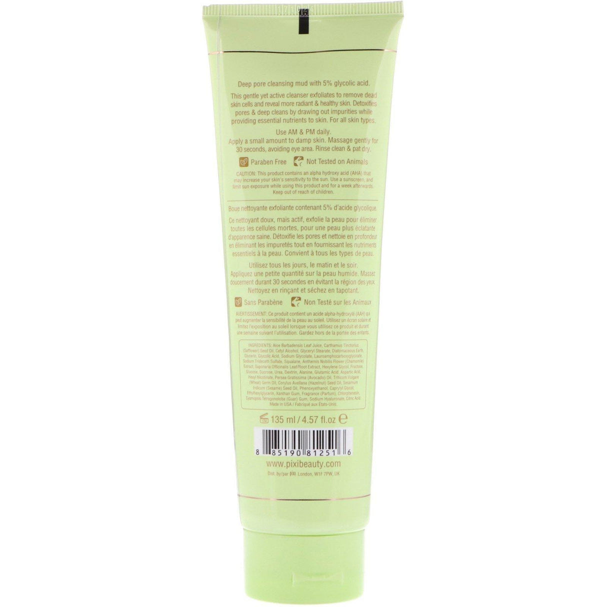 Pixi Beauty, Glow Mud Cleanser, 4.57 fl oz (135 ml) - Supply Center USA