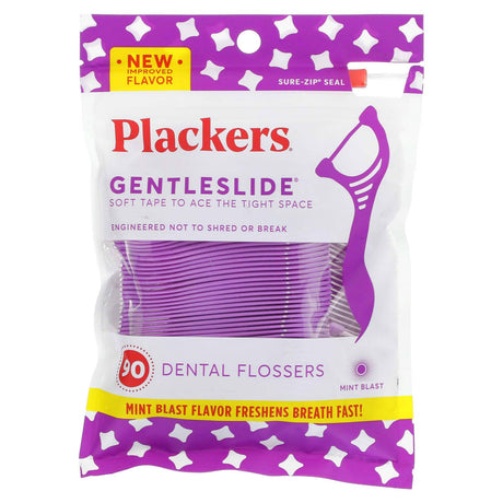 Plackers, Gentleslide, Dental Flossers, Mint Blast, 90 Count - Supply Center USA