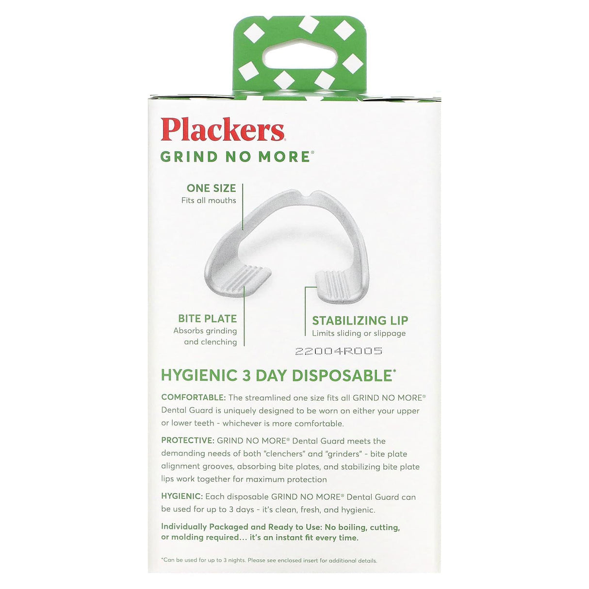 Plackers, Grind No More, Disposable, Dental Guards, 16 Count - Supply Center USA