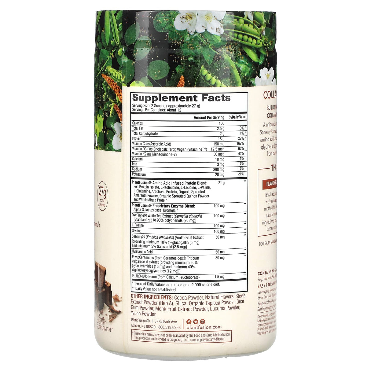 PlantFusion, Complete Plant Collagen Builder, Rich Chocolate, 11.43 oz (324 g) - Supply Center USA