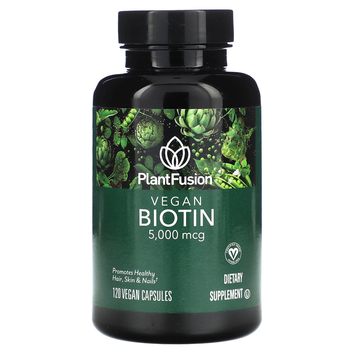 PlantFusion, Vegan Biotin, 5,000 mcg, 120 Vegan Capsules - Supply Center USA