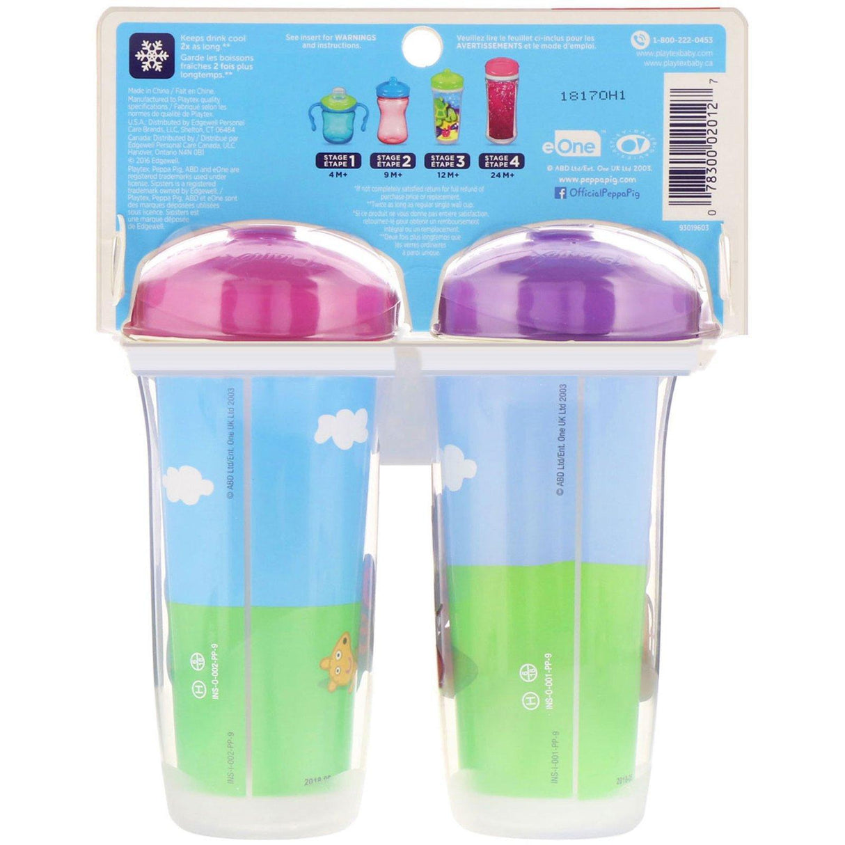 Playtex Baby, Sipsters, Peppa Pig, 12+ Months, 2 Cups, 9 oz (266 ml) Each - Supply Center USA