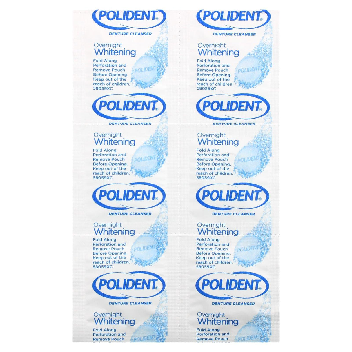 Polident, Antibacterial Denture Cleanser, Overnight Whitening Daily Cleanser, Triple Mint, 84 Tablets - Supply Center USA