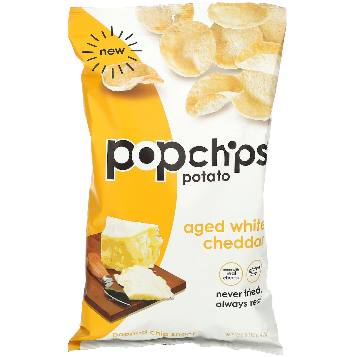 Popchips, Potato Chips, Aged White Cheddar, 5 oz (142 g) - Supply Center USA