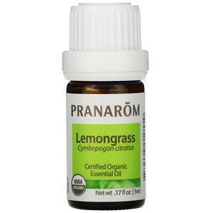 Pranarom, Essential Oil, Lemongrass, .17 fl oz (5 ml) - Supply Center USA
