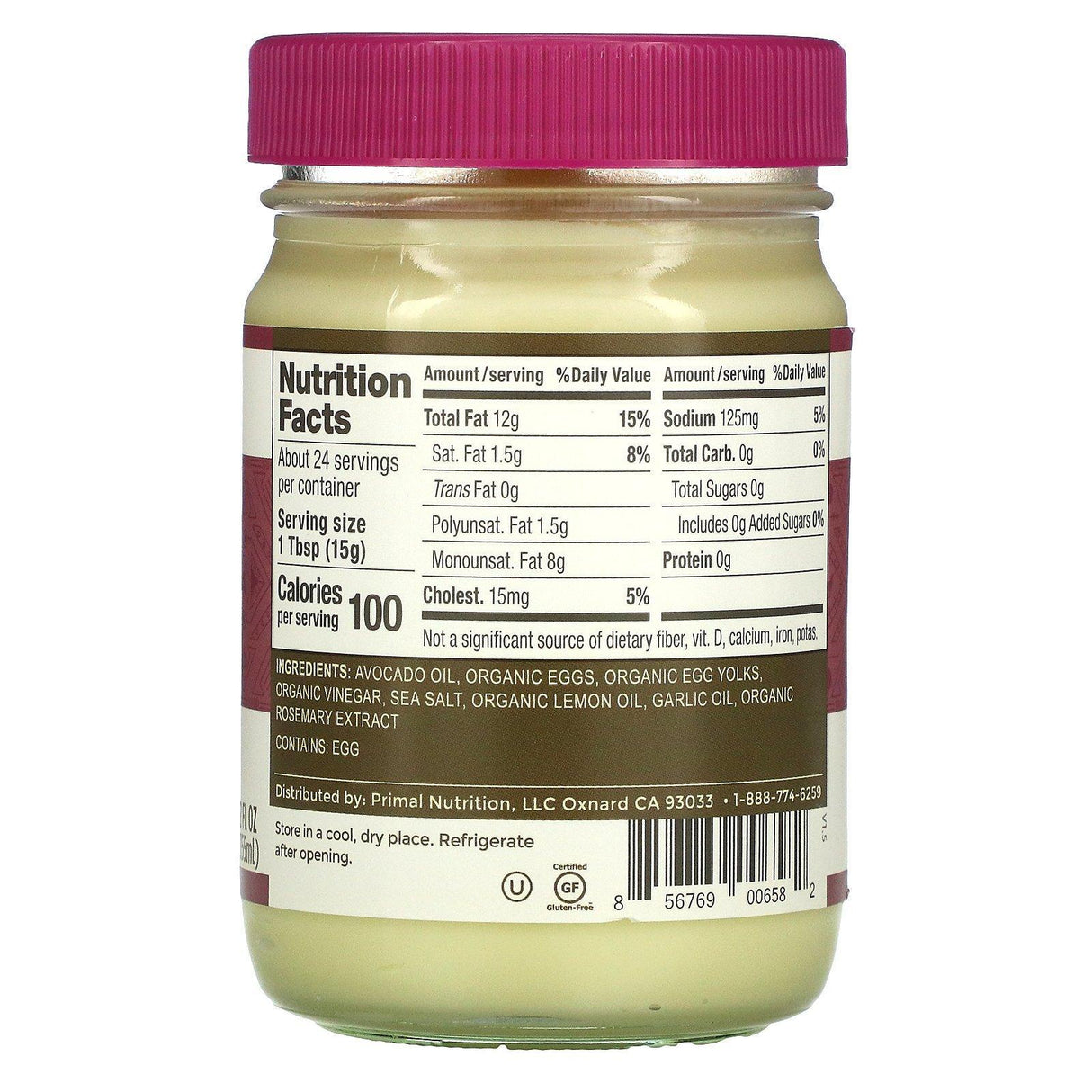 Primal Kitchen, Garlic Aioli Mayo, Real Mayonnaise Made with Avocado Oil, 12 fl oz (355 ml) - Supply Center USA