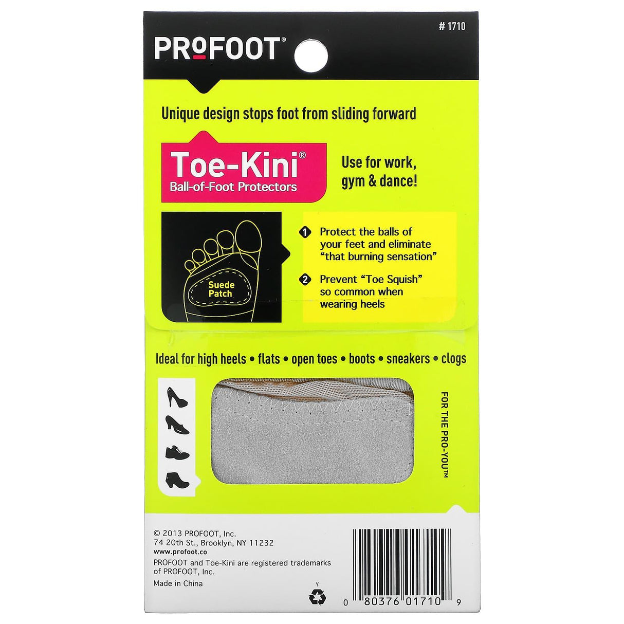 Profoot, Toe-Kini, Ball-Of-Foot Protectors, Sizes 5-9, 1 Pair - Supply Center USA