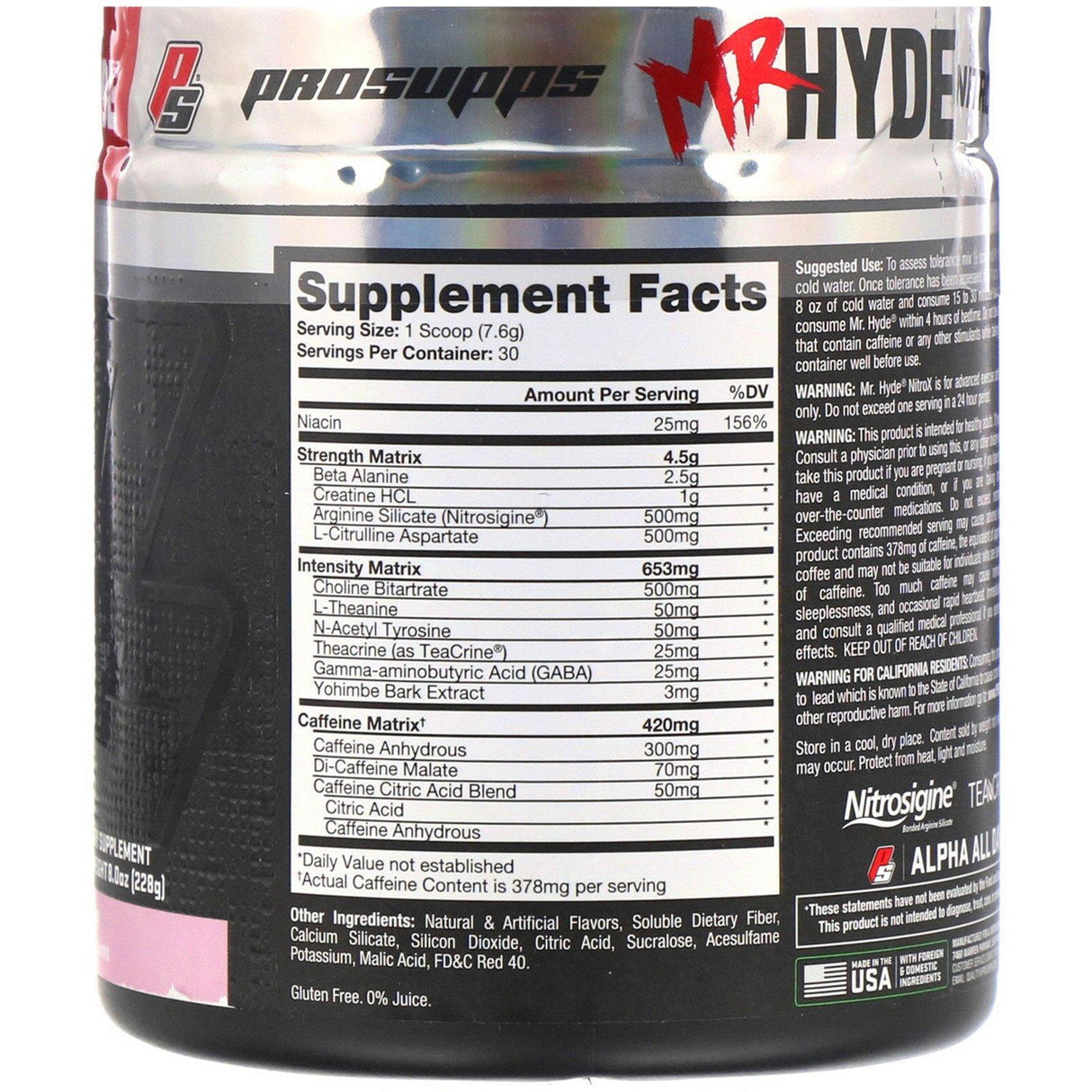 ProSupps, Mr. Hyde, Nitro X, Pre Workout, Cotton Candy, 8.0 oz (228 g) - Supply Center USA