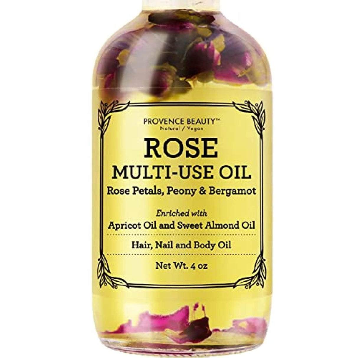 Provence Multi-Use Face, Body & Hair Oil - Hydrates Skin, Restores Shine - with Apricot, Coconut Oil & Vitamin E - 4 Fl Oz - Supply Center USA