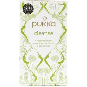 Pukka Herbs, Cleanse Herbal Tea, Caffeine Free, 20 Sachets, 1.27 oz (36 g) - Supply Center USA