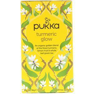 Pukka Herbs, Turmeric Glow Tea, 20 Tea Sachets, 1.27 oz (36 g) - Supply Center USA