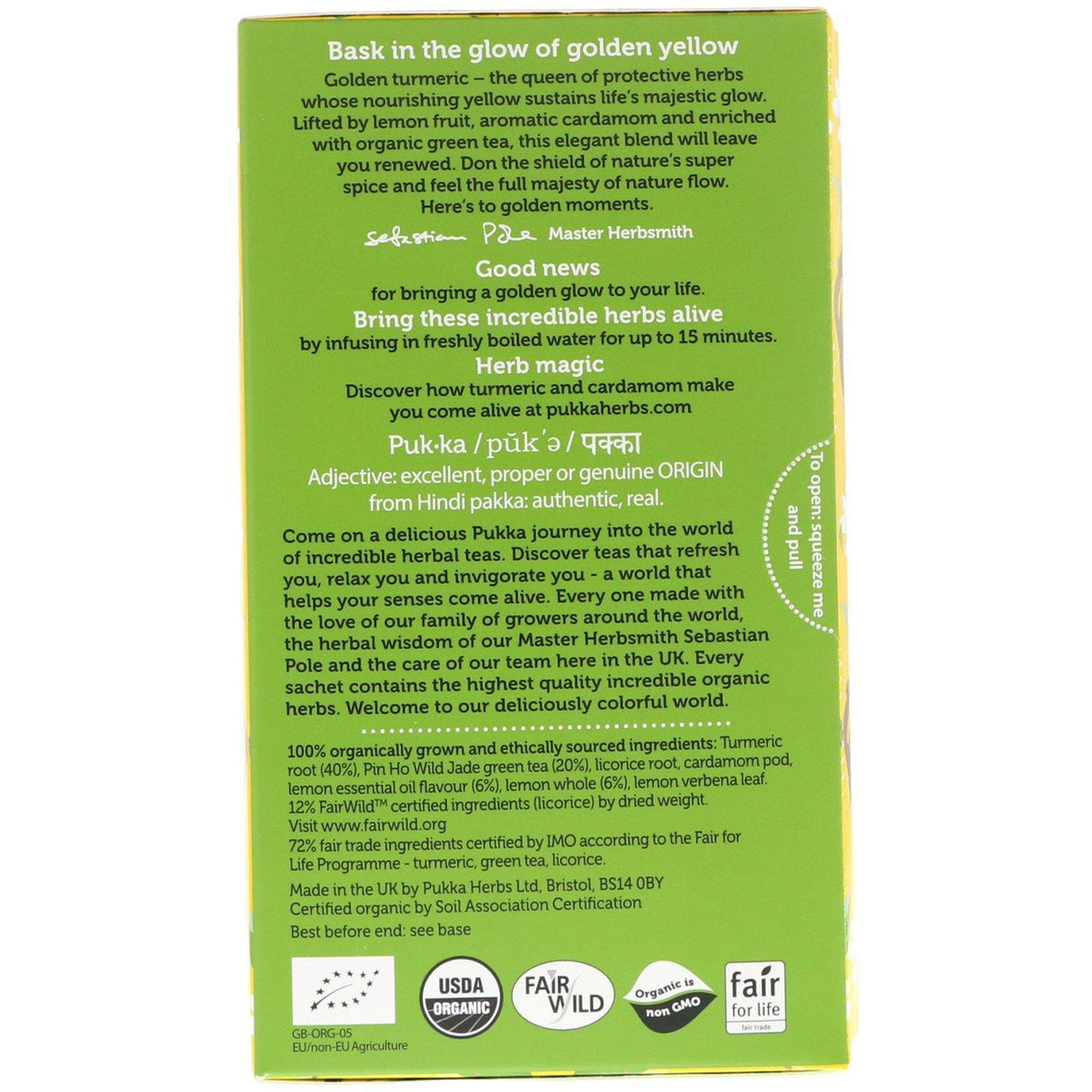Pukka Herbs, Turmeric Glow Tea, 20 Tea Sachets, 1.27 oz (36 g) - Supply Center USA