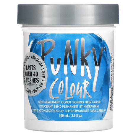 Punky Colour, Semi-Permanent Conditioning Hair Color, Lagoon Blue, 3.5 fl oz (100 ml) - Supply Center USA