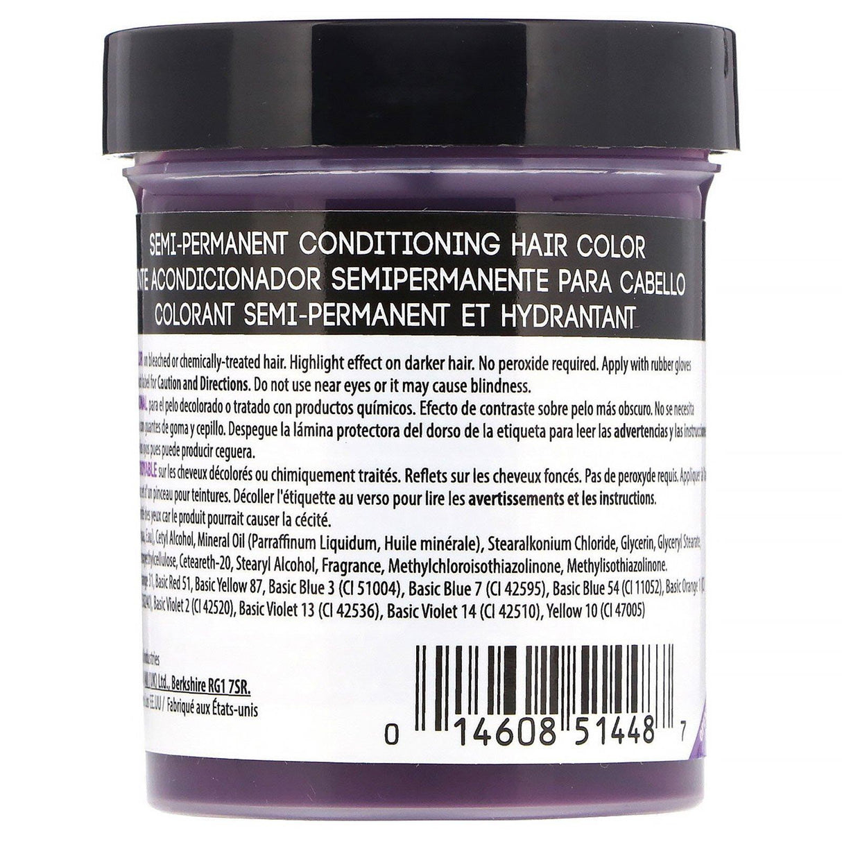 Punky Colour, Semi-Permanent Conditioning Hair Color, Purple, 3.5 fl oz (100 ml) - Supply Center USA