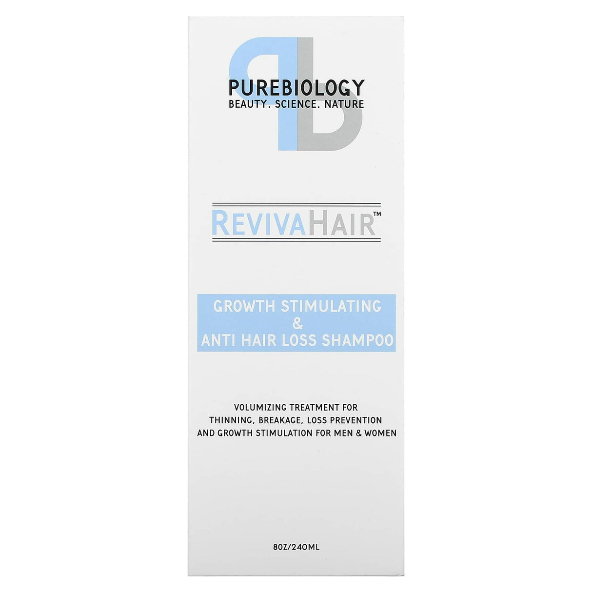 Pure Biology, RevivaHair, Growth Stimulating & Anti-Hair Loss Shampoo, 8 oz (240 ml) - Supply Center USA