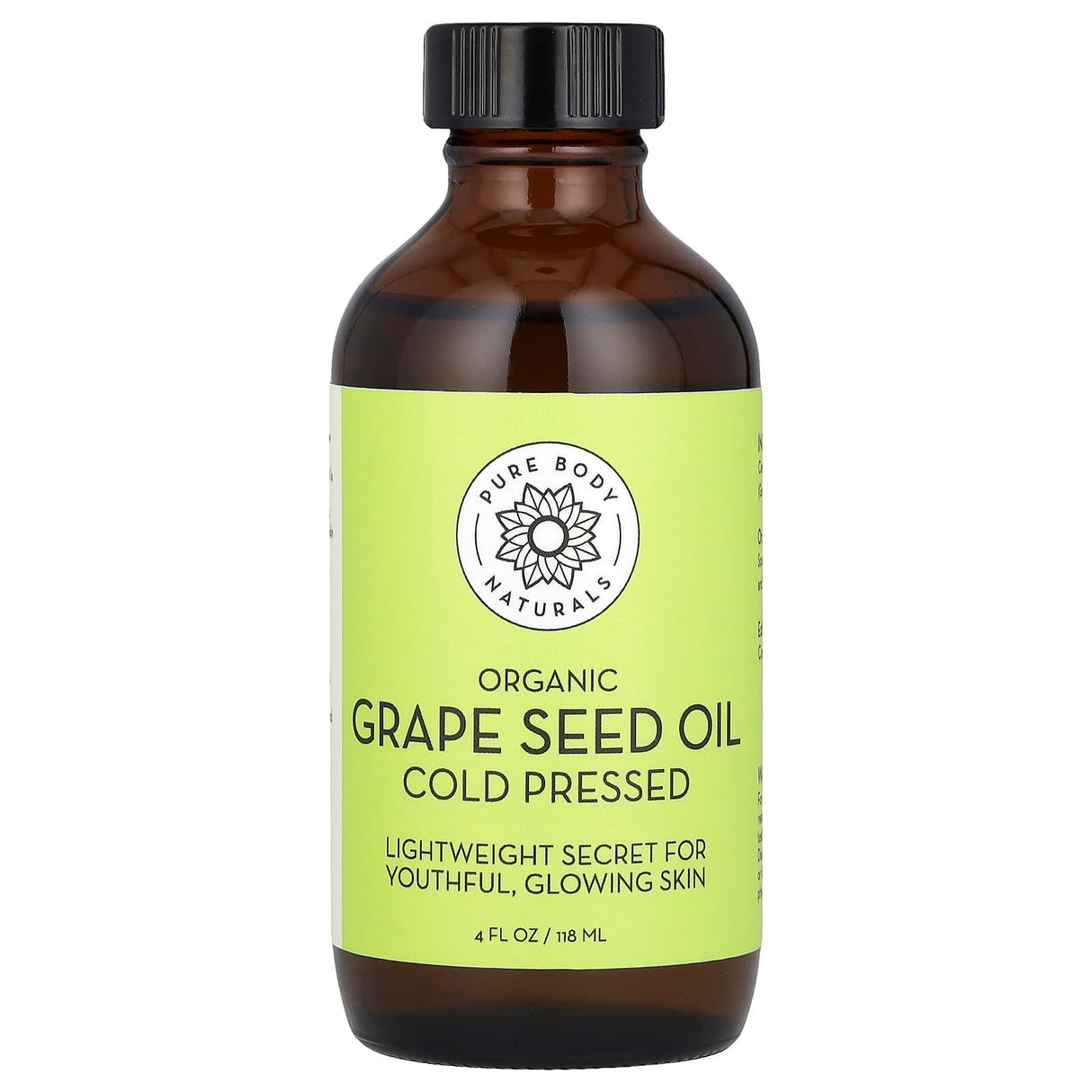 Pure Body Naturals, Organic Grape Seed Oil, 4 fl oz (118 ml) - Supply Center USA
