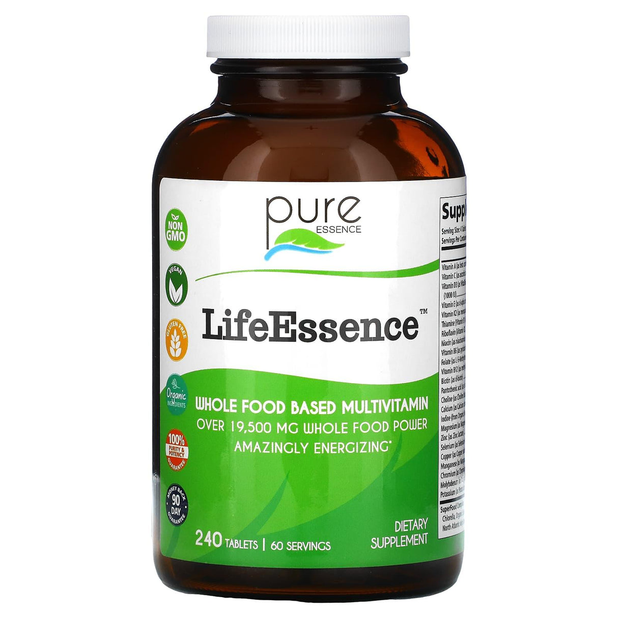 Pure Essence, LifeEssence, Whole Food Based Multivitamin, 240 Tablets - Supply Center USA