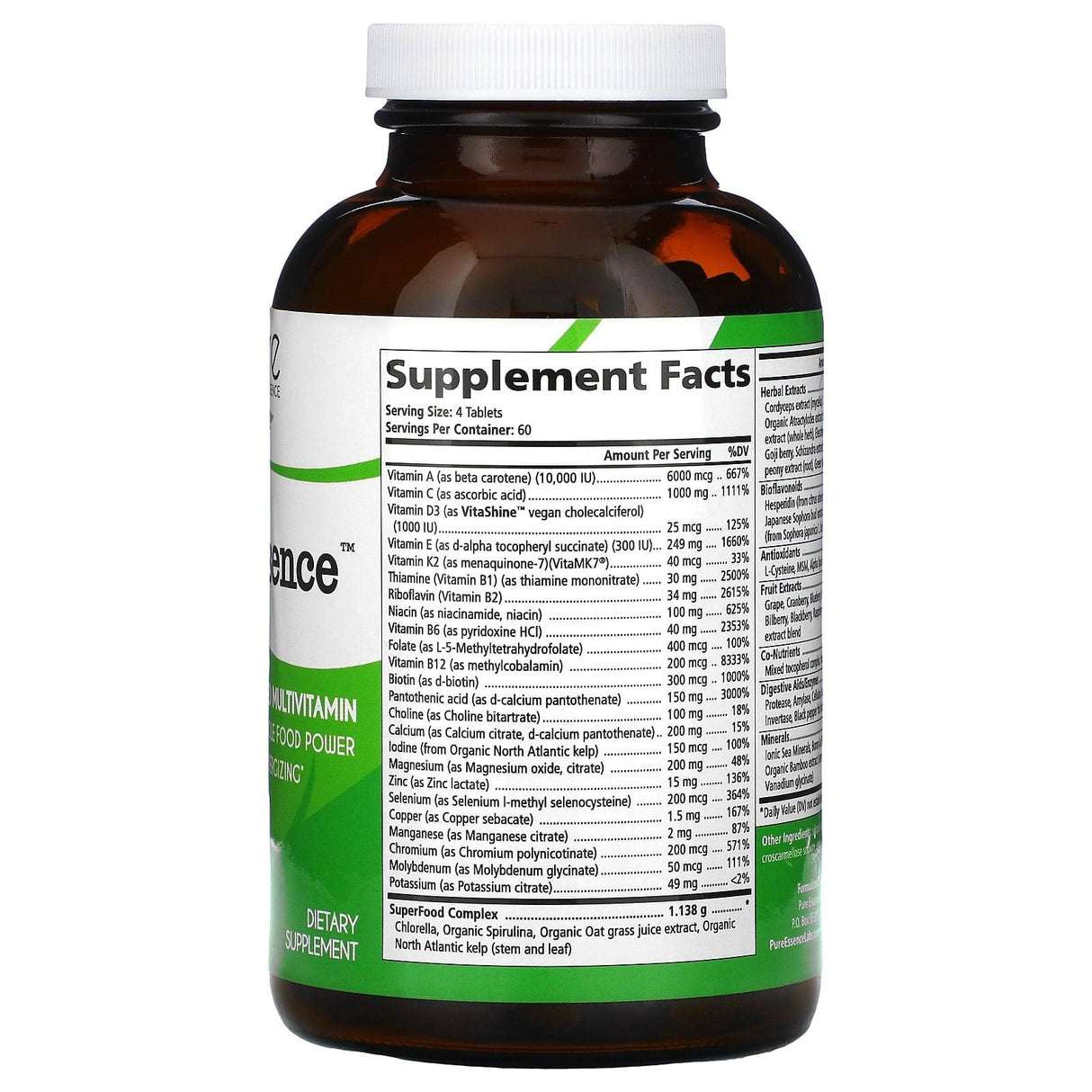 Pure Essence, LifeEssence, Whole Food Based Multivitamin, 240 Tablets - Supply Center USA