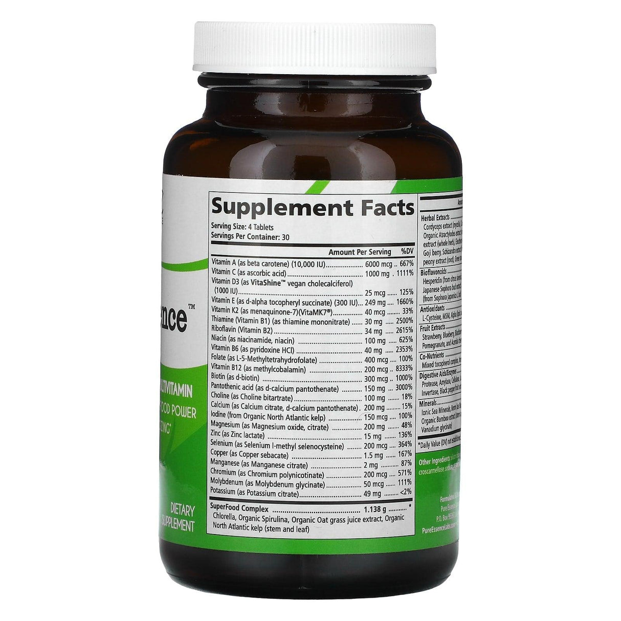 Pure Essence, LifeEssence, Whole Food Based Multivitamin, 240 Tablets - Supply Center USA