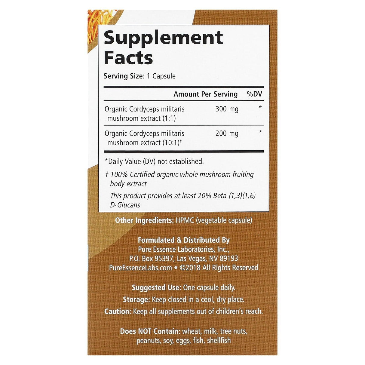 Pure Essence, MyPure, Cordyceps 4X, 60 Vegi-Caps - Supply Center USA