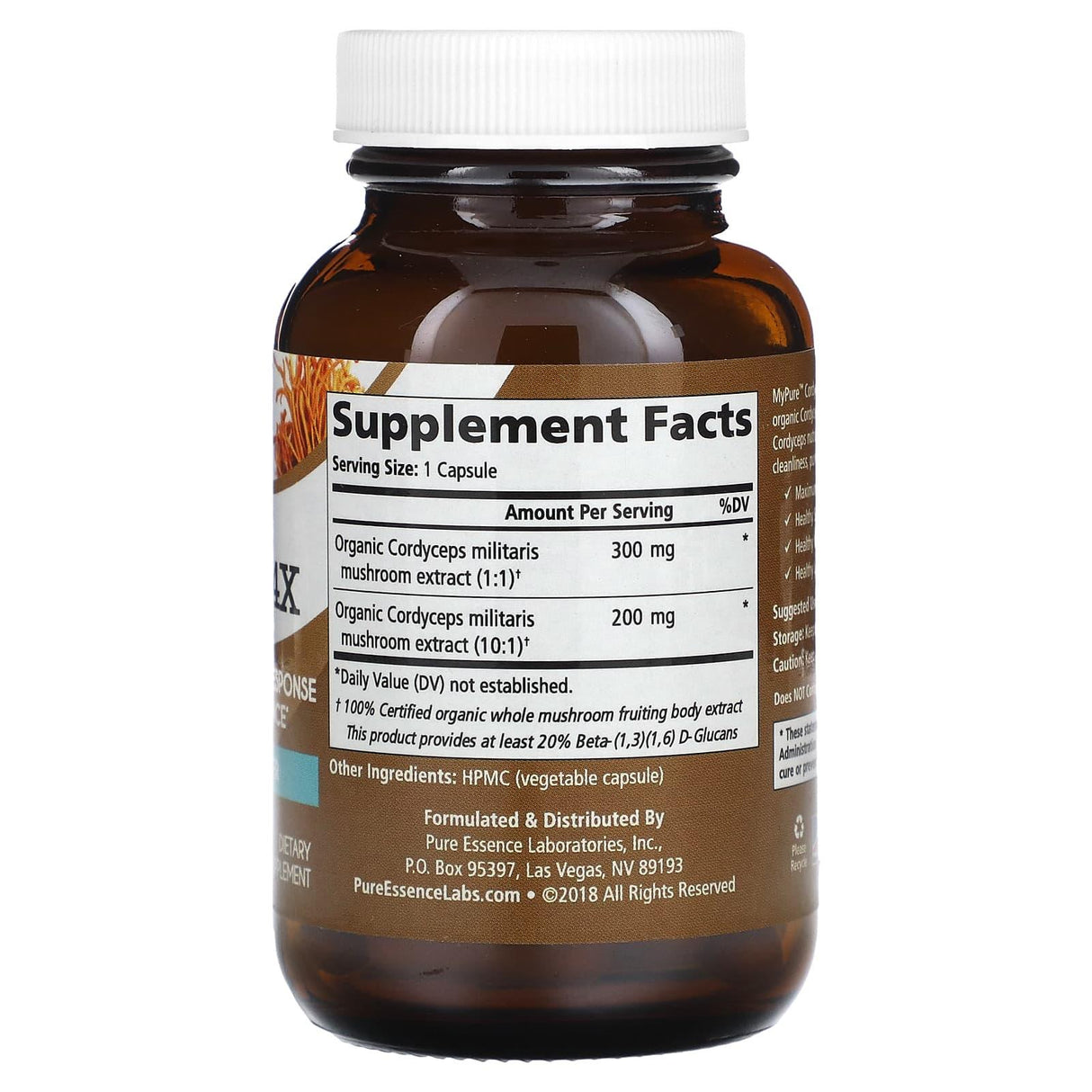 Pure Essence, MyPure, Cordyceps 4X, 60 Vegi-Caps - Supply Center USA