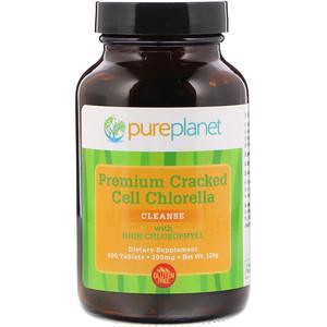 Pure Planet, Premium Cracked Cell Chlorella, 200 mg, 600 Tablets - Supply Center USA