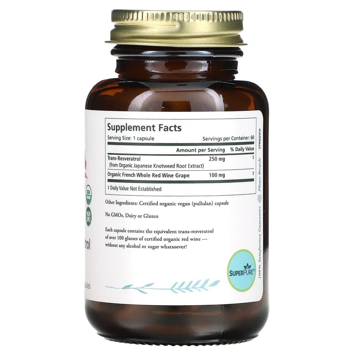 Pure Synergy, Super Pure Resveratrol, Organic Extract, 60 Capsules - Supply Center USA