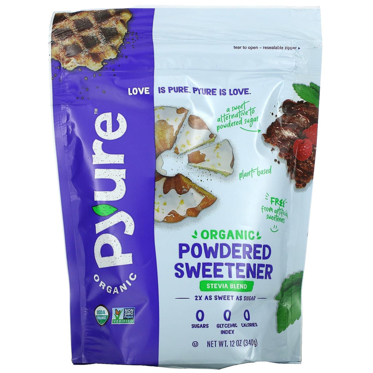 Pyure, Organic Granular Stevia Sweetener Blend, All-Purpose Sugar Substitute, Keto, 12 oz (340 g) - Supply Center USA