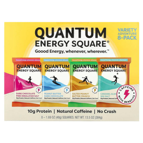 Quantum Energy Square, Variety Adventure 8-Pack, 8 Squares, 1.69 oz (48 g) Each - Supply Center USA