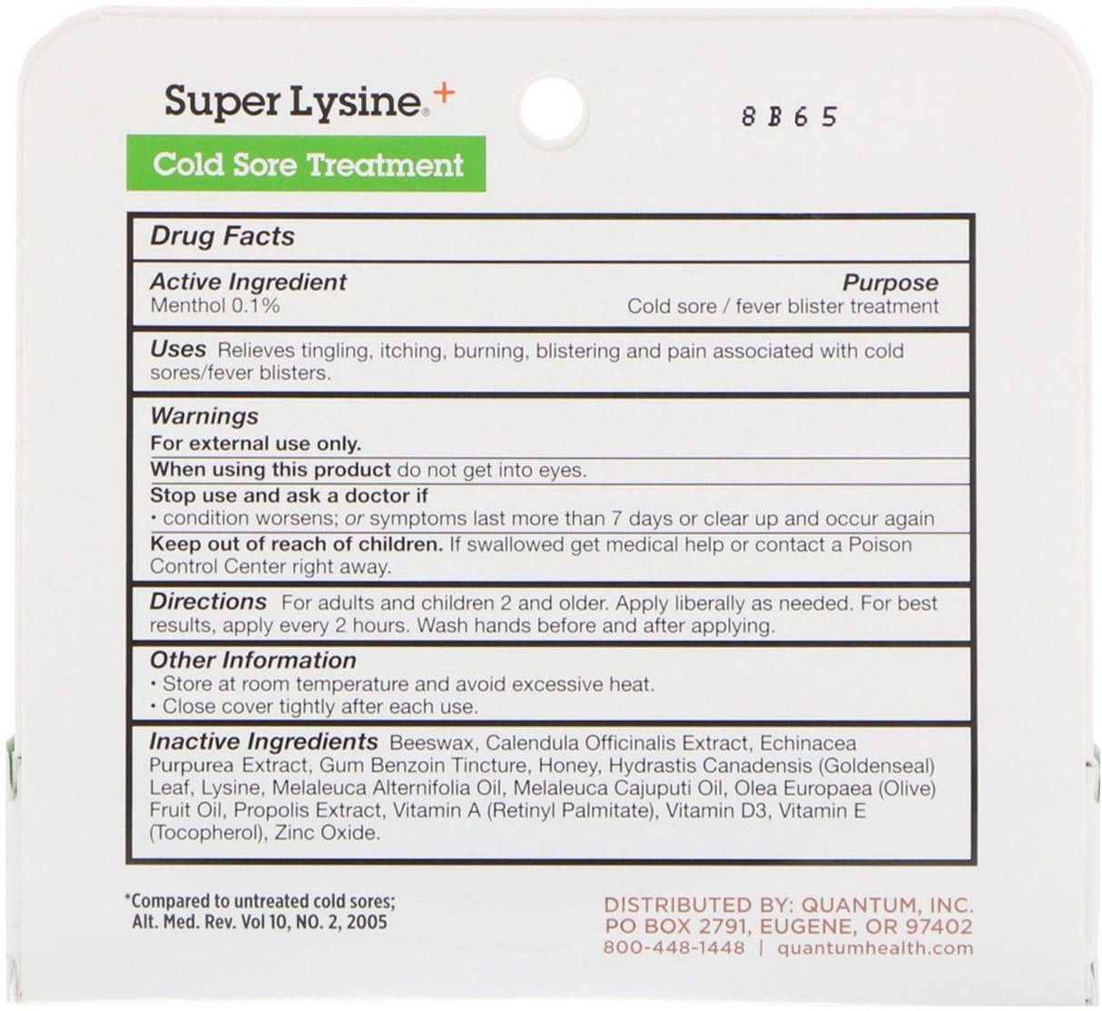 Quantum Health, Super Lysine+, Cold Sore Treatment, .75 oz (21 g) - Supply Center USA