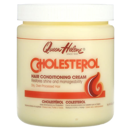 Queen Helene, Cholesterol, Hair Conditioning Cream, Dry, Over Processed Hair, 15 oz (425 g) - Supply Center USA