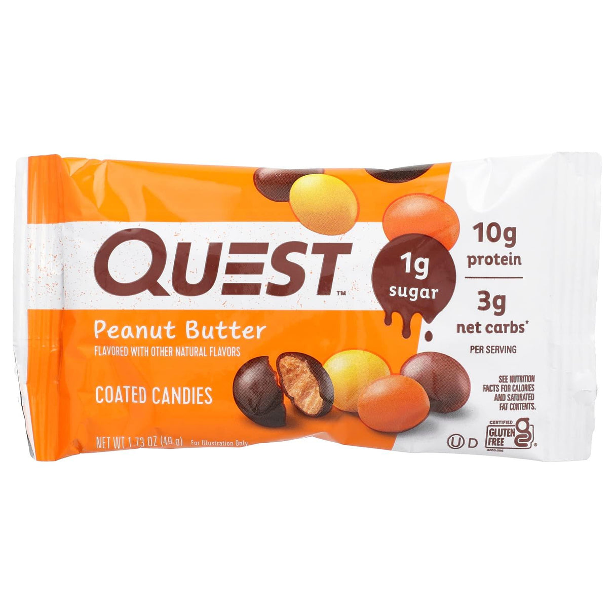 Quest Nutrition, Coated Candies, Peanut Butter, 4 Packs, 1.73 oz (49 g) Each - Supply Center USA