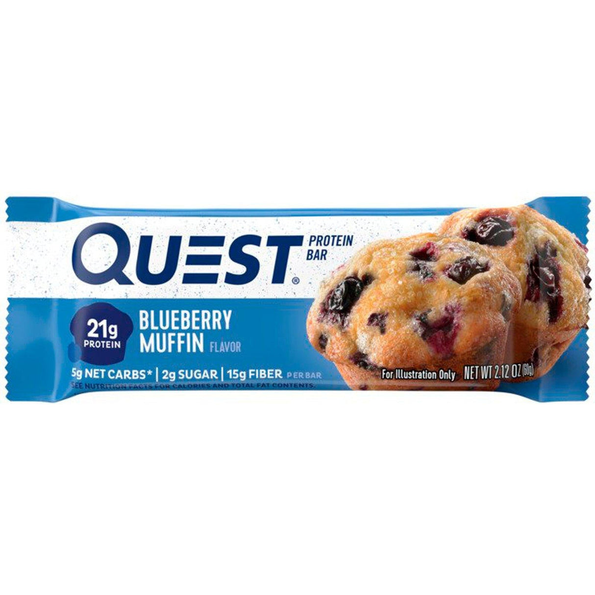 Quest Nutrition, Protein Bar, Blueberry Muffin, 12 Bars, 2.12 oz (60 g) Each - Supply Center USA