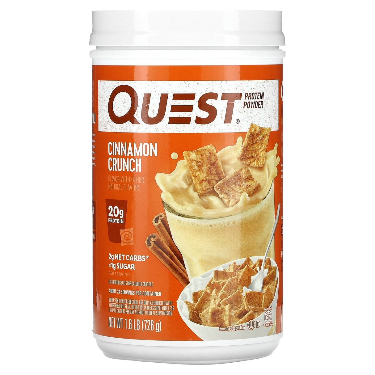 Quest Nutrition, Protein Powder, Cinnamon Crunch, 1.6 lb (726 g) - Supply Center USA
