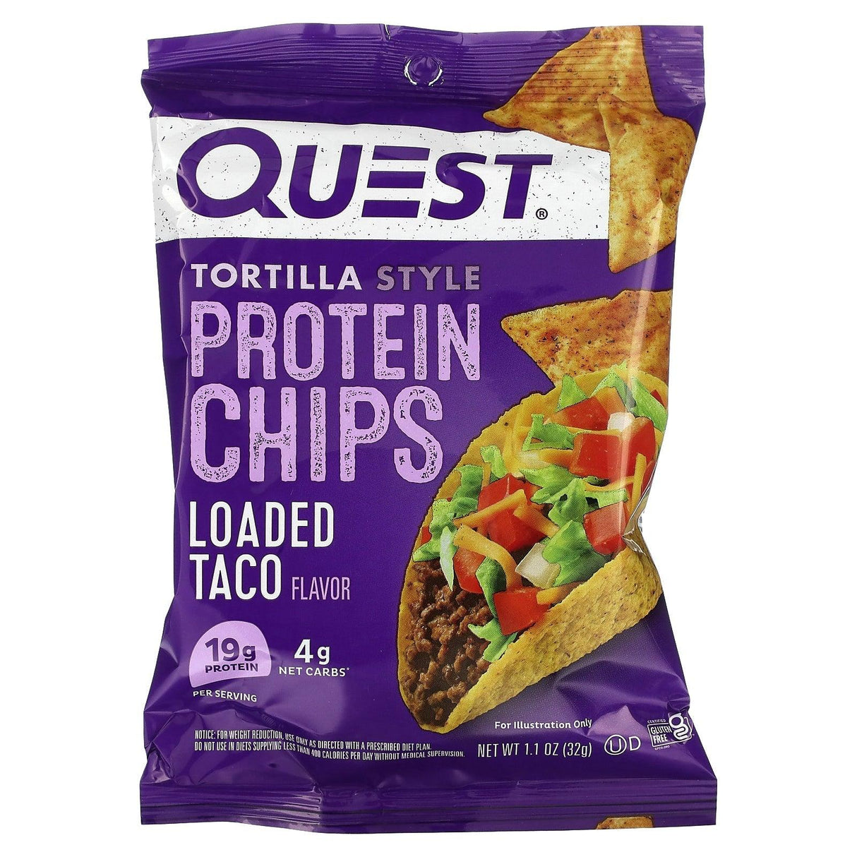 Quest Nutrition, Tortilla Style Protein Chips, Hot & Spicy, 8 Bags, 1.1 oz (32 g) Each - Supply Center USA