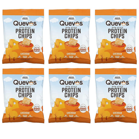 Quevos, Pita Style, Protein Chips, Cheddar, 1 oz (28 g) - Supply Center USA