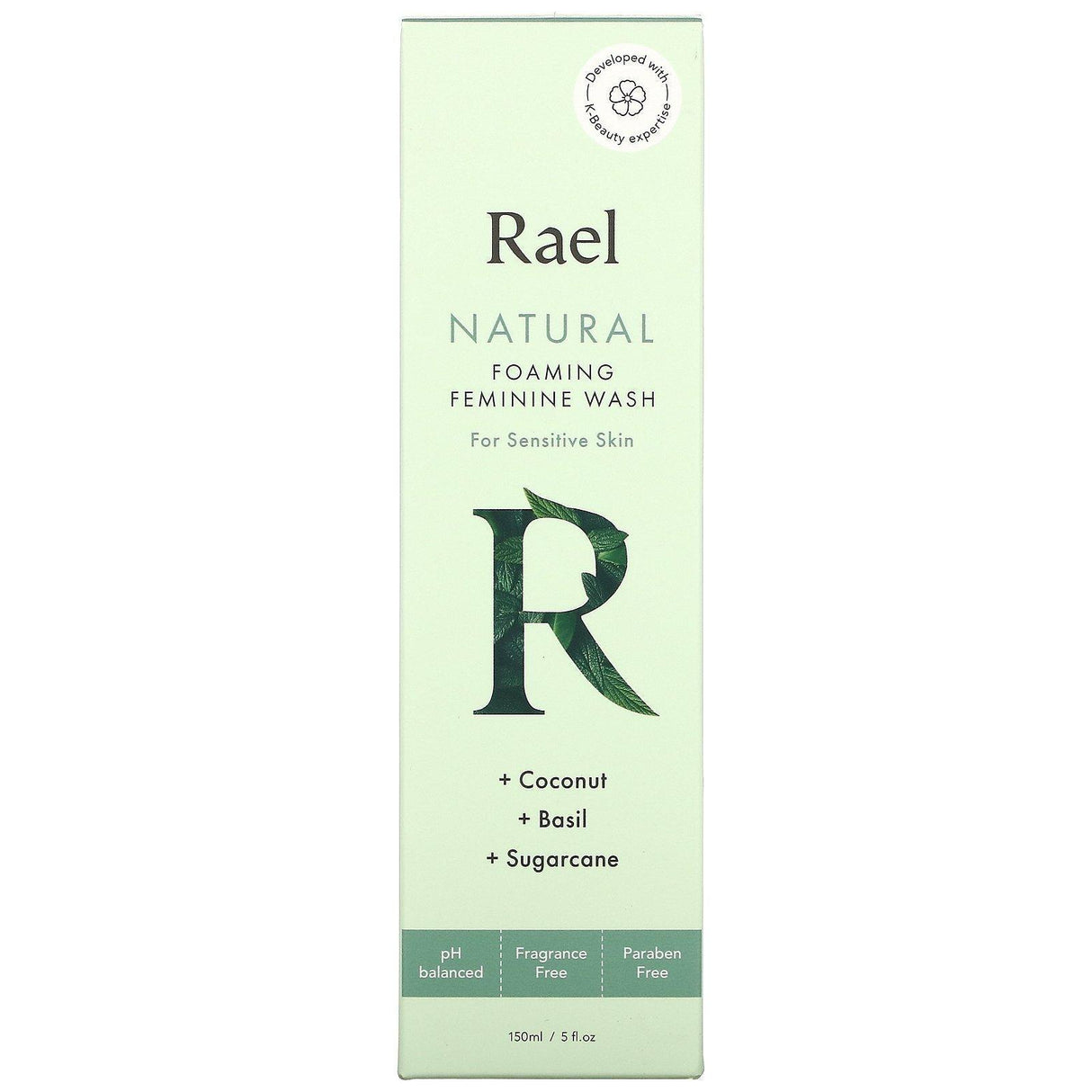 Rael, Natural Foaming Feminine Wash, For Sensitive Skin, Fragrance Free, 5 fl oz (150 ml) - Supply Center USA