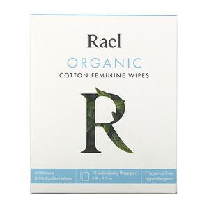 Rael, Organic Cotton Feminine Wipes, 10 Wipes - Supply Center USA