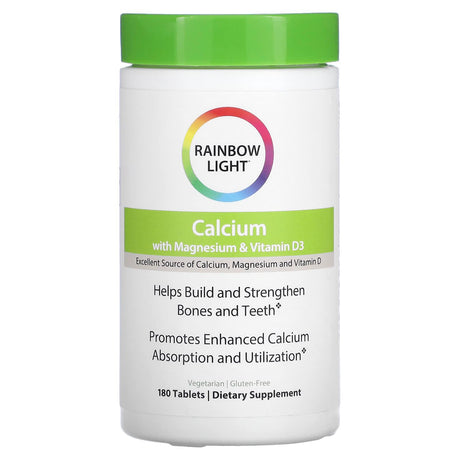 Rainbow Light, Calcium with Magnesium & Vitamin D3, 180 Tablets - Supply Center USA