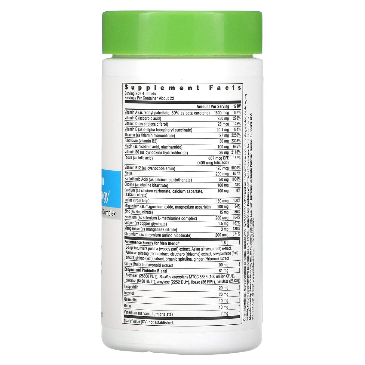 Rainbow Light, Men's Multivitamin for Performance Energy , 180 Tablets - Supply Center USA