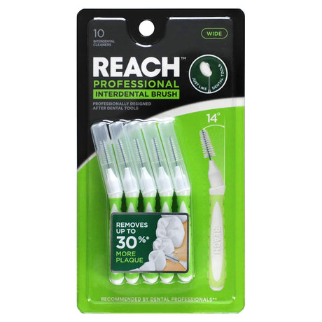 Reach, Professional Interdental Brush, Wide, 10 Interdental Cleaners - Supply Center USA