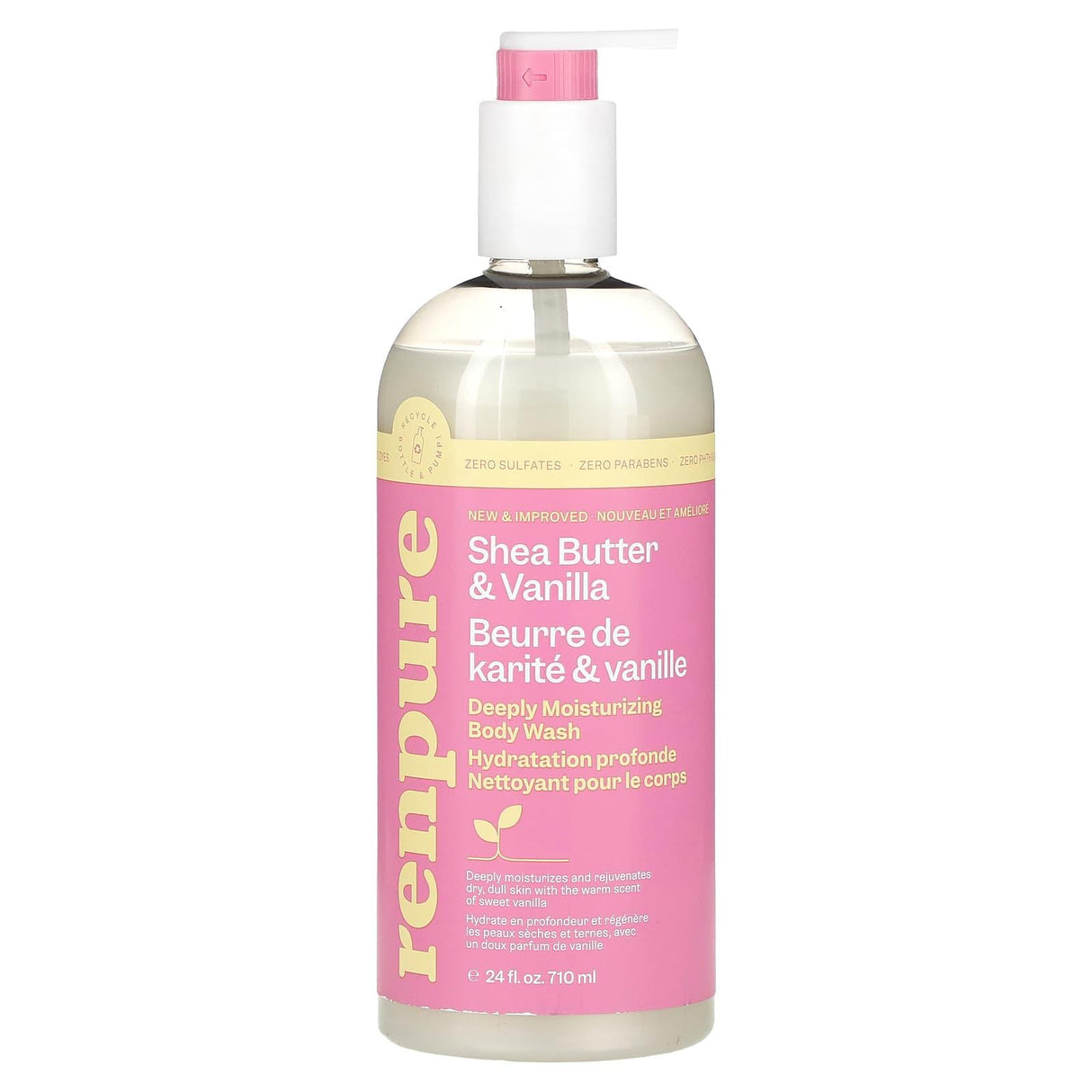 Renpure, Shea Butter & Vanilla, Deeply Moisturizing Body Wash, 24 fl oz (710 ml) - Supply Center USA